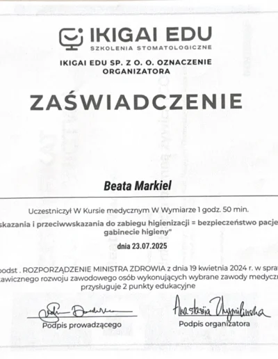 Certyfikat Beata Merkel1